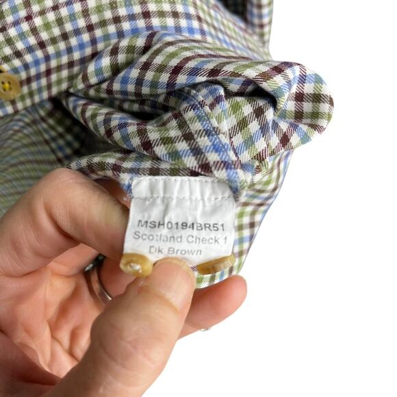 Barbour Button Down Shirt Mens L Multi-color Gingham Comfort Fit Classic Preppy - Picture 8 of 9